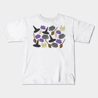 Witchy Cartoon Pattern, made by EndlessEmporium Kids T-Shirt